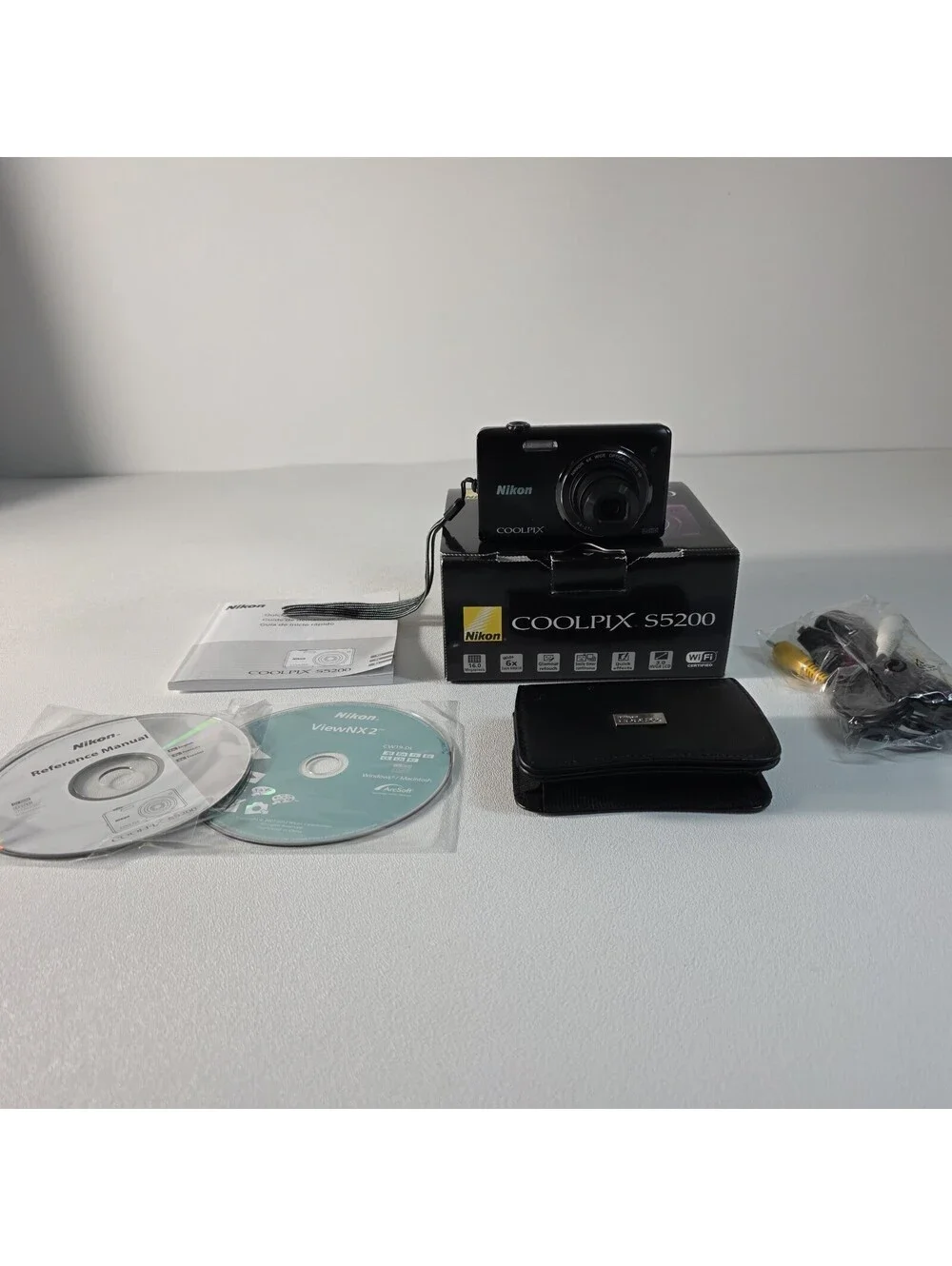 Nikon COOLPIX S5200 Compact Digital Camera 6x Zoom Wi-Fi HD Black Bundle